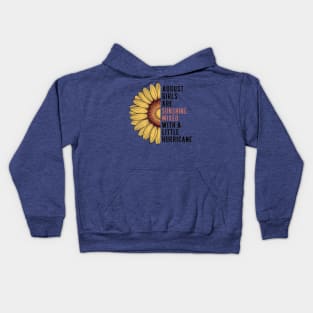 August Girls Are Sunshine Mixed With A Little Hurricane Kids Hoodie